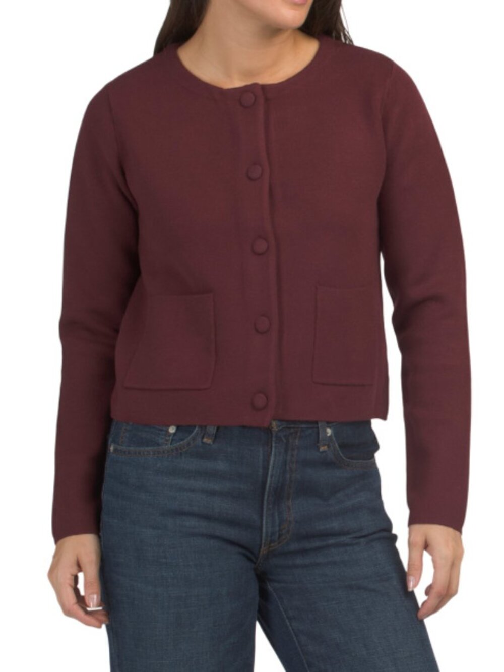 TAHARI Long Sleeve Button Down Cardigan